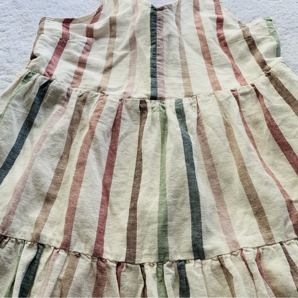 American Eagle Striped Cream Halter Babydoll Tiered Smocked Dress | NWT | Medium - Picture 7 of 10